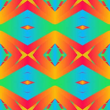 Geometric tile Unusual patchwork seamless pattern vector illustration Neon gr Illustrazione stock