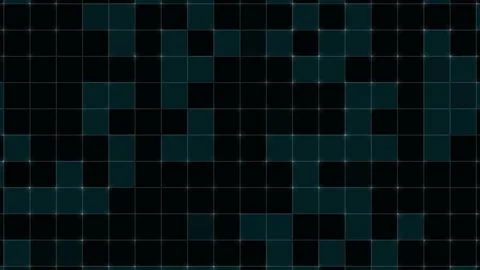 Geometric tiled pattern of dark teal squares on grid. Technical geometric t.. Stock Footage 338240506