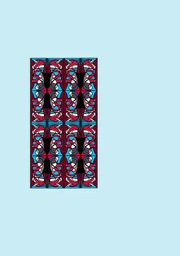 Geometric tiled pattern on light blue background Stock Illustration