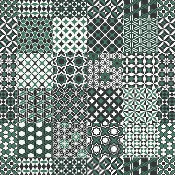 Geometric tiles patchwork abstract wallpaper Illustrazione stock