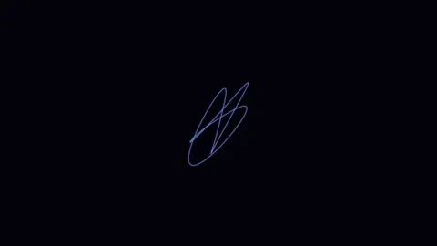 Geometric Torus Knot Wireframe Loop with winding mathematical ribbon glow Stock Footage 345704425