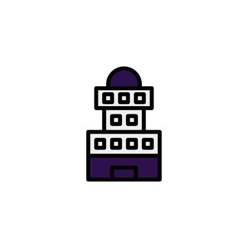 Geometric tower structure icon, representing modern design, urban construct.. Stock Illustration
