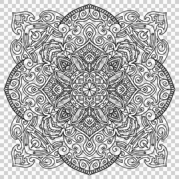 Geometric Traditional Pattern for Coloring Book Pages Stock Illustration