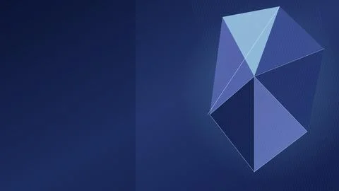 Geometric transparent blue cube composition intersecting on dark gradient b.. Stock Illustration