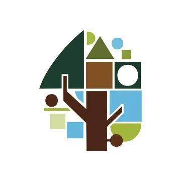 (Geometric Tree Abstract Design. This modern artwork features an arborescen.. Stock Illustration