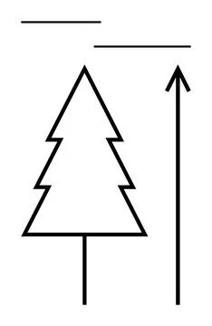 Geometric Tree and Arrow Signifying Growth and Nature in Minimalist Design Stock Illustration