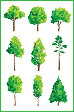 Geometric trees Stock-Illustration