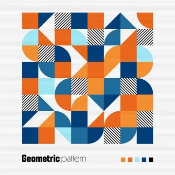 Geometric trendy pattern, Bauhaus style. Modern colorful background with simple Stockillustratie