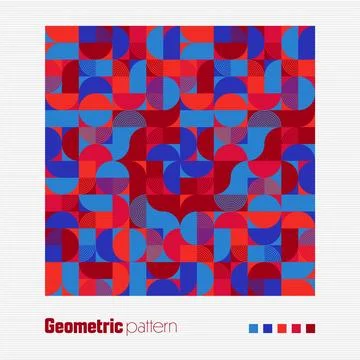 Geometric trendy pattern, Bauhaus style. Modern colorful background with simple Stock Illustration