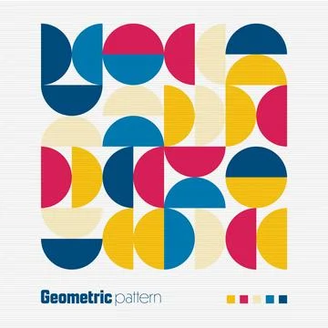 Geometric trendy pattern, Bauhaus style. Modern colorful background with simple Stockillustratie
