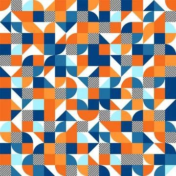 Geometric trendy pattern, Bauhaus style. Modern colorful background with simple Stock Illustration