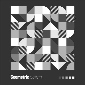 Geometric trendy pattern, Bauhaus style. Modern background with simple elements Stock Illustration