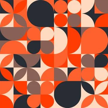 Geometric trendy pattern, Bauhaus style. Modern colorful background with simple Stock Illustration