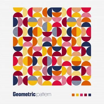 Geometric trendy pattern, Bauhaus style. Modern colorful background with simple Stock Illustration