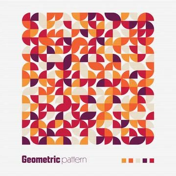 Geometric trendy pattern, Bauhaus style. Modern colorful background with simple Illustrazione stock