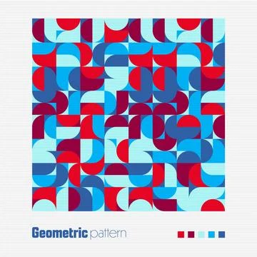 Geometric trendy pattern, Bauhaus style. Modern colorful background with simple Stock Illustration