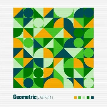 Geometric trendy pattern, Bauhaus style. Modern colorful background with simple Stock Illustration