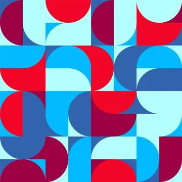 Geometric trendy pattern, Bauhaus style. Modern colorful background with simple Illustrazione stock