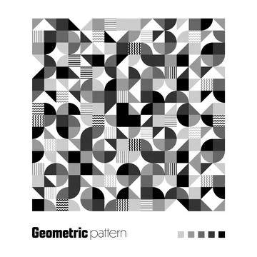 Geometric trendy pattern, Bauhaus style. Modern background with simple elements Illustrazione stock
