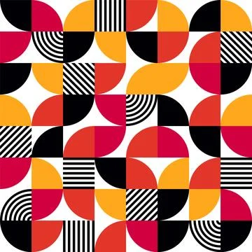 Geometric trendy pattern, Bauhaus style. Modern colorful background with simple Illustrazione stock