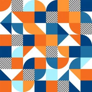 Geometric trendy pattern, Bauhaus style. Modern colorful background with simple Stock Illustration