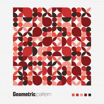 Geometric trendy pattern, Bauhaus style. Modern colorful background with simple Stock Illustration