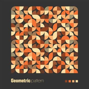 Geometric trendy pattern, Bauhaus style. Modern colorful background with simple Stock Illustration