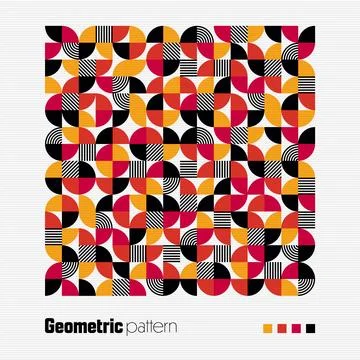 Geometric trendy pattern, Bauhaus style. Modern colorful background with simple Stock Illustration