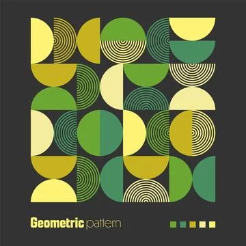 Geometric trendy pattern, Bauhaus style. Modern colorful background with simple Illustrazione stock