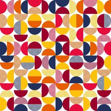 Geometric trendy pattern, Bauhaus style. Modern colorful background with simple Stock Illustration