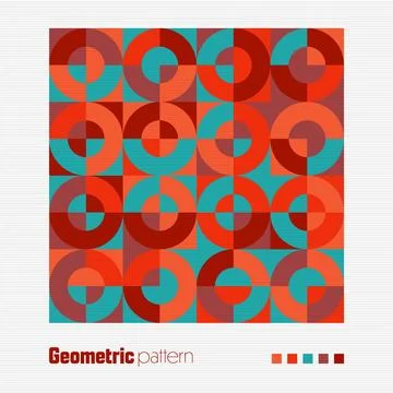 Geometric trendy pattern, Bauhaus style. Modern colorful background with simple Stock Illustration