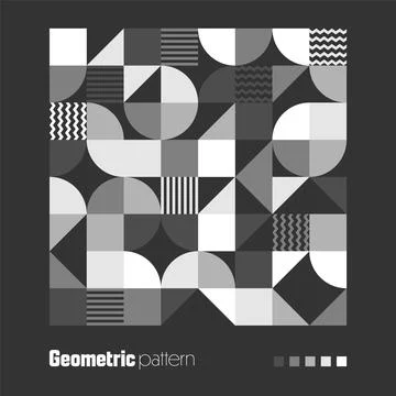 Geometric trendy pattern, Bauhaus style. Modern background with simple elements Stock Illustration