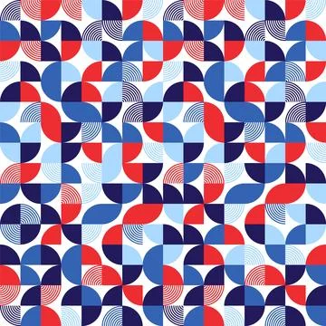 Geometric trendy pattern, Bauhaus style. Modern colorful background with simple Illustrazione stock