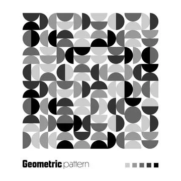 Geometric trendy pattern, Bauhaus style. Modern background with simple elements Illustrazione stock
