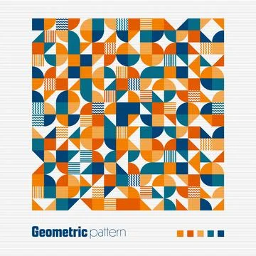 Geometric trendy pattern, Bauhaus style. Modern colorful background with simple Stock Illustration