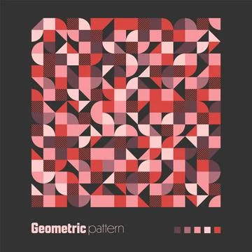 Geometric trendy pattern, Bauhaus style. Modern colorful background with simple Stock Illustration