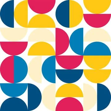 Geometric trendy pattern, Bauhaus style. Modern colorful background with simple Stock Illustration