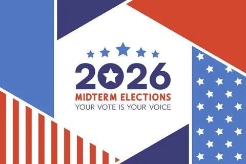 Geometric Triangle 2026 Midterm Elections Your Vote Is Your Voice Stockillustratie
