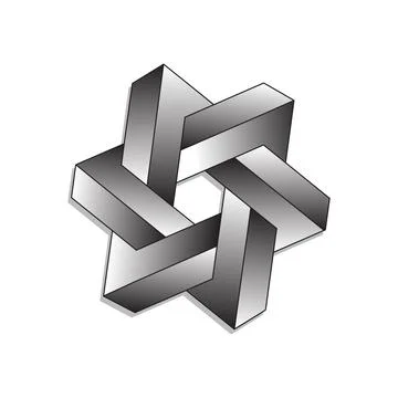 Geometric triangle 3D optical illusion. Stock Illustration
