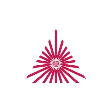 Geometric triangle alchemy symbol, triangle rays logo template. Stock vector 스톡 일러스트