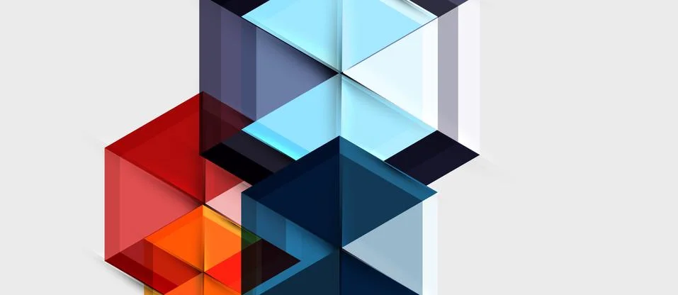 Geometric triangle and hexagon abstract background, vector illustration イラスト素材