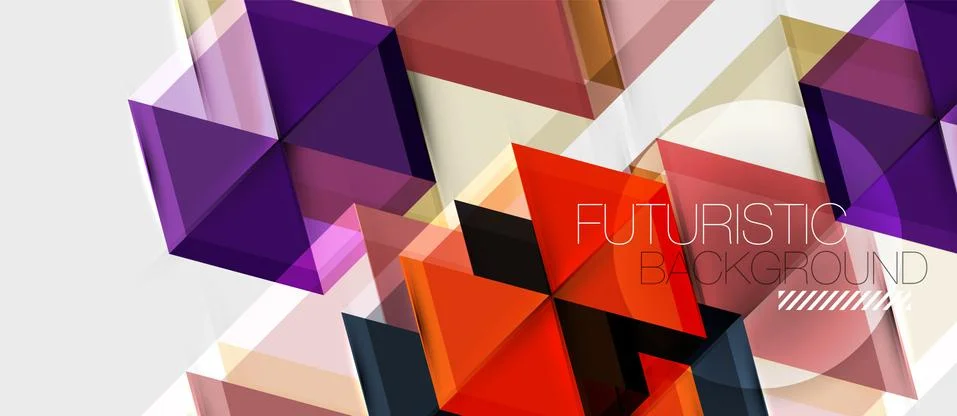 Geometric triangle and hexagon abstract background, vector illustration Illustrazione stock