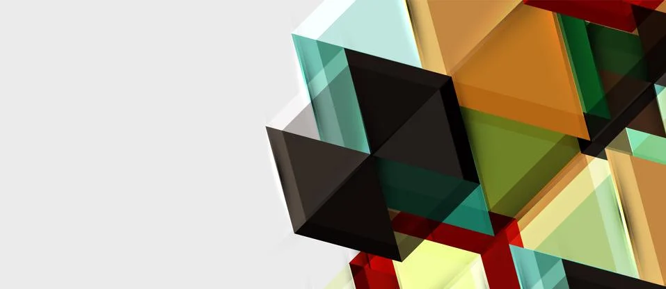 Geometric triangle and hexagon abstract background, vector illustration Illustrazione stock