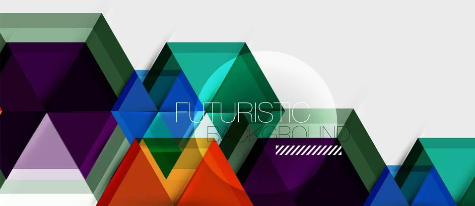 Geometric triangle and hexagon abstract background, vector illustration Stock Illustration