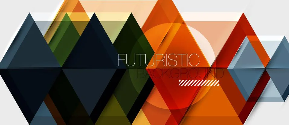 Geometric triangle and hexagon abstract background, vector illustration Stock Illustration