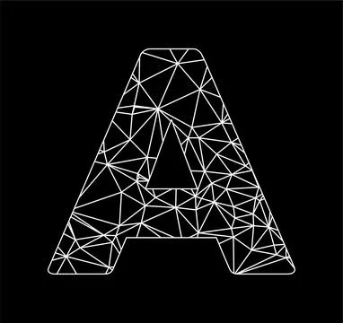 A geometric triangle block chain font Stock Illustration
