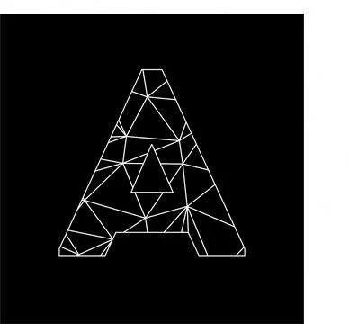 A geometric triangle block chain font Stock Illustration