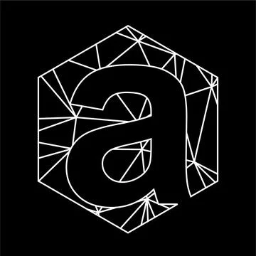 A geometric triangle blockchain font Stock Illustration