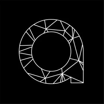 A geometric triangle blockchain font Stock Illustration