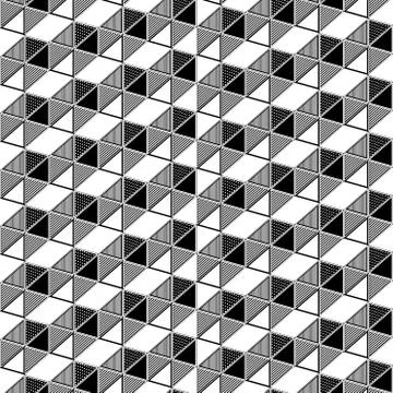 Geometric triangle box illusion pattern seamless Stock Illustration